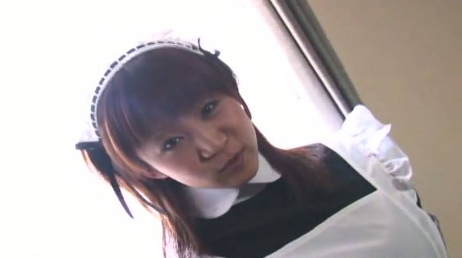 Cute maid flashes her booty to her master and gives him head as well - 2. pic