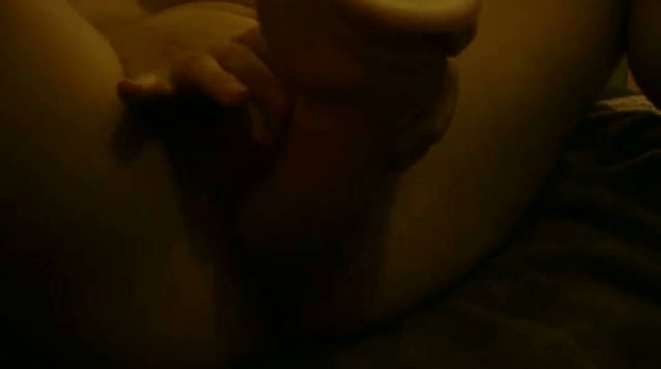 Amateur looking nympho is playing with a huge dildo at home - 2. pic