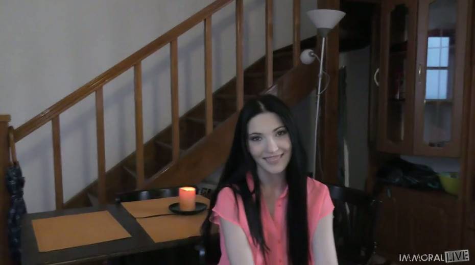 Pale skinned brunette Mia Evans sucks a dick and gets fucked hard - 4. pic