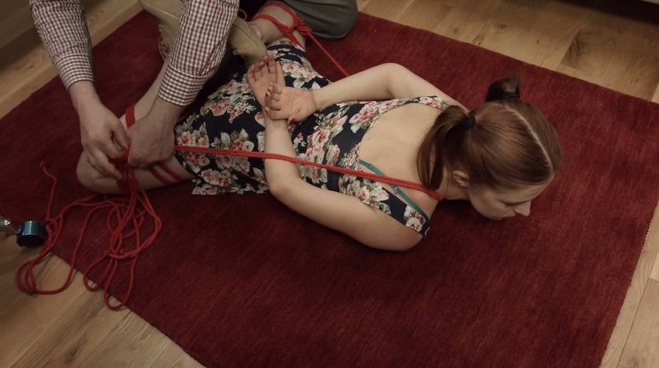 Kinky perve in mask tied yp two pretty hot teens and wants to punish their holes - 15. pic