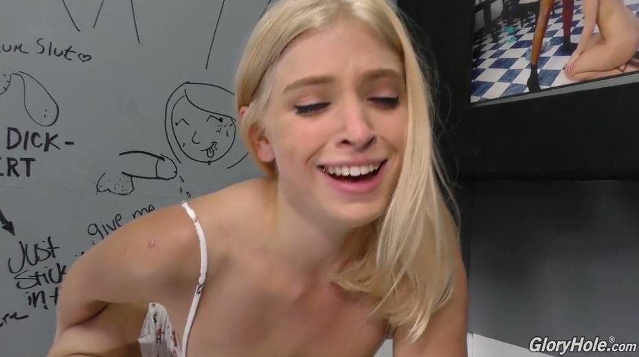Addicted to cum bitch Giselle Palmer goes wild in the glory hole room - 15. pic
