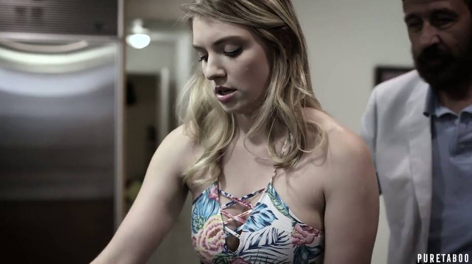 Stepdad gives a cunnilingus and fucks lovely Giselle Palmer right on the kitchen table - 2. pic