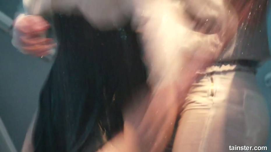 Two lesbian chicks dance and touch each other under the shower at the party - 5. pic