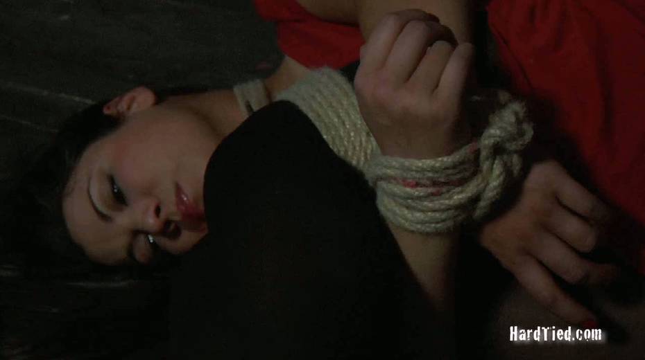 Red haired harlot makes tied up sex-slave eat nuts on the floor - 2. pic