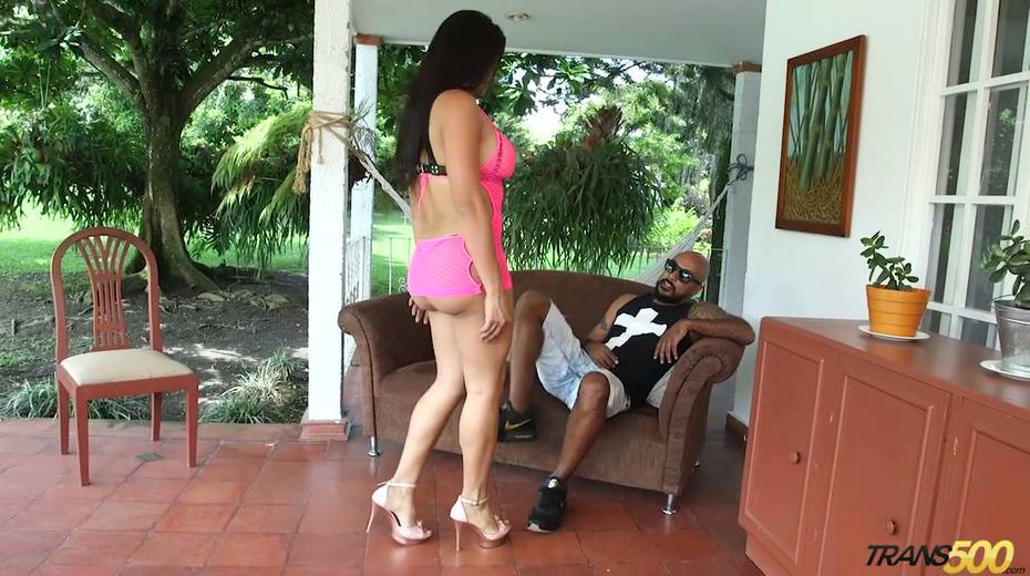 Big bottomed tranny Andrea Dimaggio is fucked by hot blooded BBC - 4. pic