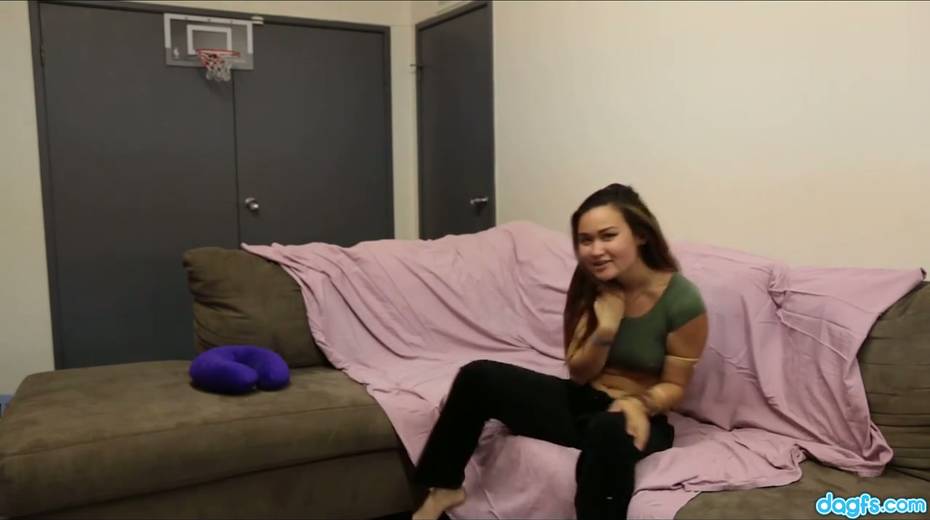 Asian real slut Gina starts stripping out of the blue and exposes tits - 5. pic