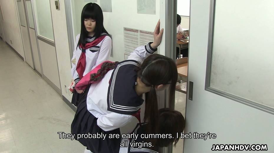 Japanese nympho Kaede Oshiro bangs one geeky dude in the men's room - 2. pic