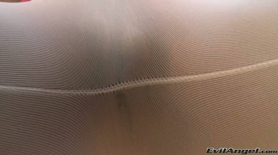 Saucy brunette sex doll in white tights shows off her boobies on webcam - 8. pic
