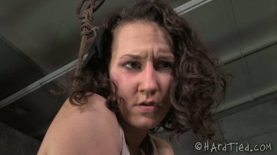 Black master finger fucks wet slit of tied up and suspended chick - 6. pic