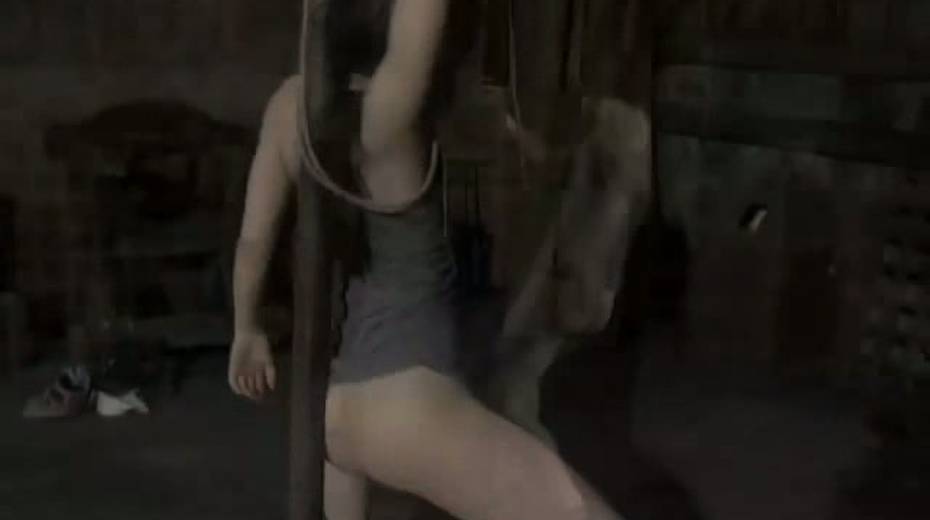 Tied up and suspended gal is ready for punishment - 9. pic
