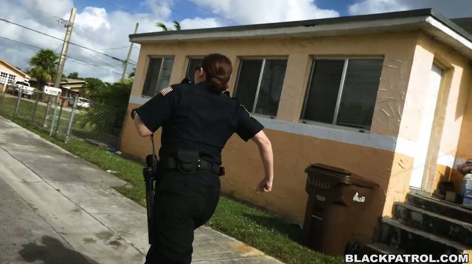 Two white chicks wearing police uniform make BBC fuck their fat cunts - 2. pic