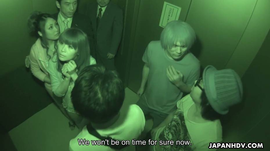 Crazy Japanese elevator group video featuring yummy naughty babe Aoi Miyama - 4. pic