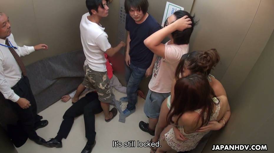 Crazy Japanese elevator group video featuring yummy naughty babe Aoi Miyama - 7. pic