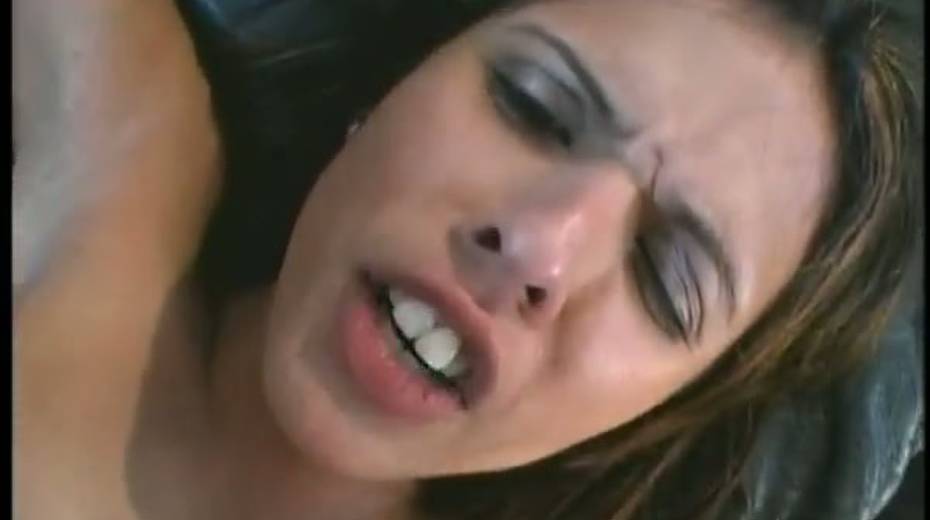 Busty slut with pierced navel goes wild with well endowed dude on a black couch - 11. pic