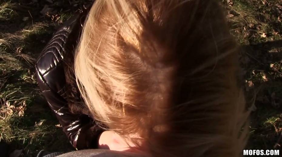 Shameless chick Nikky Dream shows her tits and gives outdoor blowjob - 11. pic