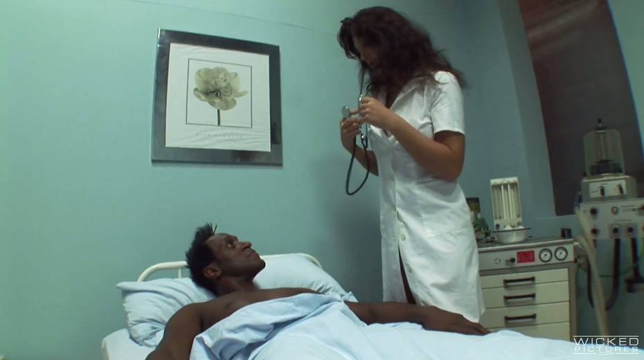 Slutty white nurse Olivia Ii bangs one black patient like a sex starved hooker - 3. pic