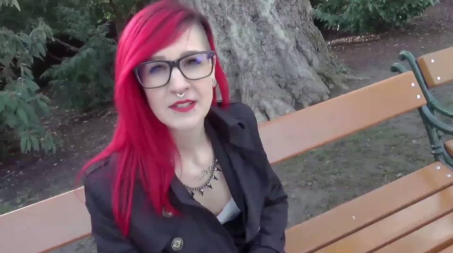 Emo chick gives a deepthroat blowjob to one stranger with big hard dick - 3. pic