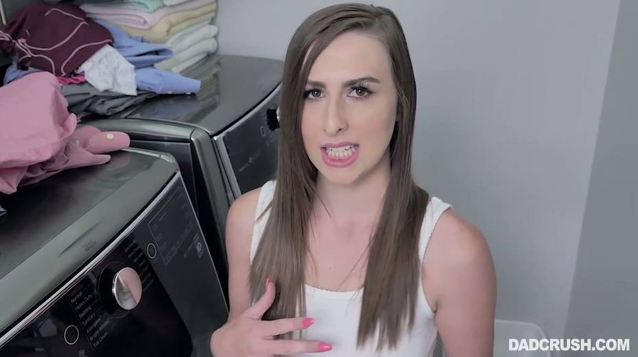 Lovely stepdaughter Angel Ryder gives a great blowjob in the laundry room - 4. pic