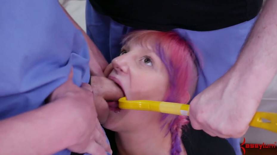 Newbie with pink hair is tied up and face fucked before crazy anal sex - 8. pic