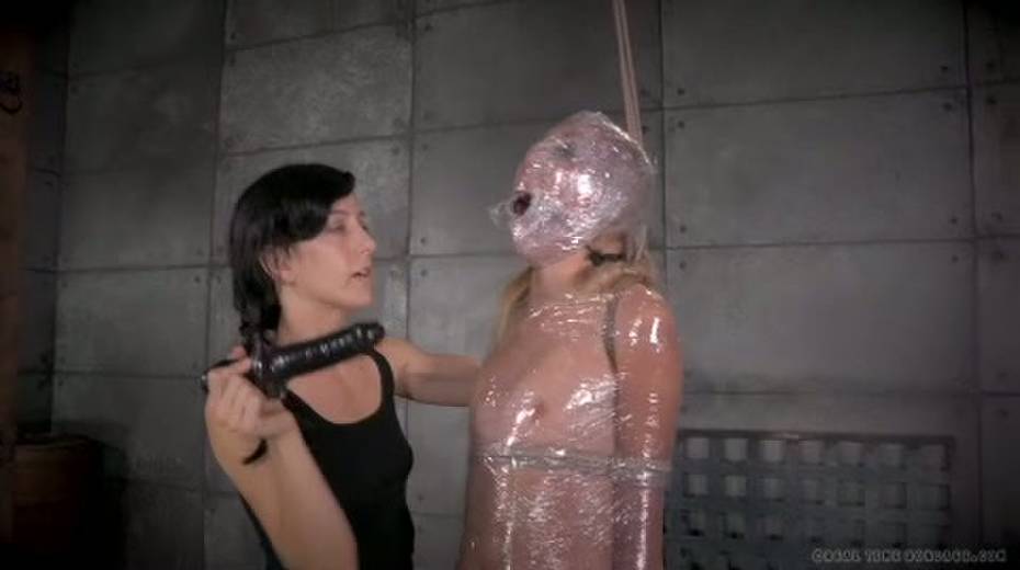 Chick in plastic wrap is punished with big black sex toy - 5. pic