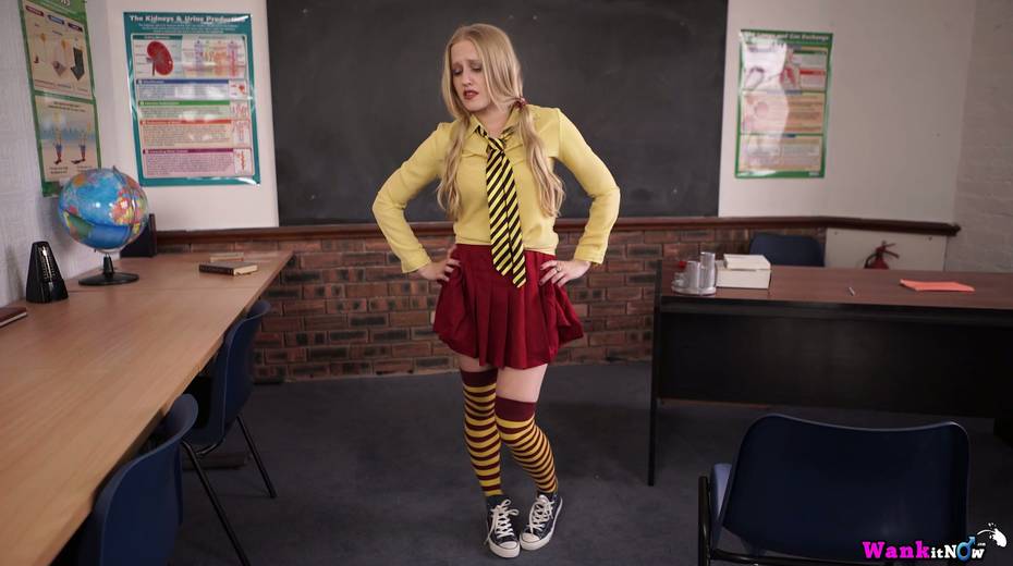Perverted college chick in fully stockings Lucy Lume gets naked - 4. pic