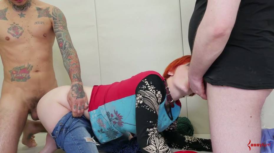 Two dudes spanks big ass and fuck anus and mouth of newbie Erica - 12. pic