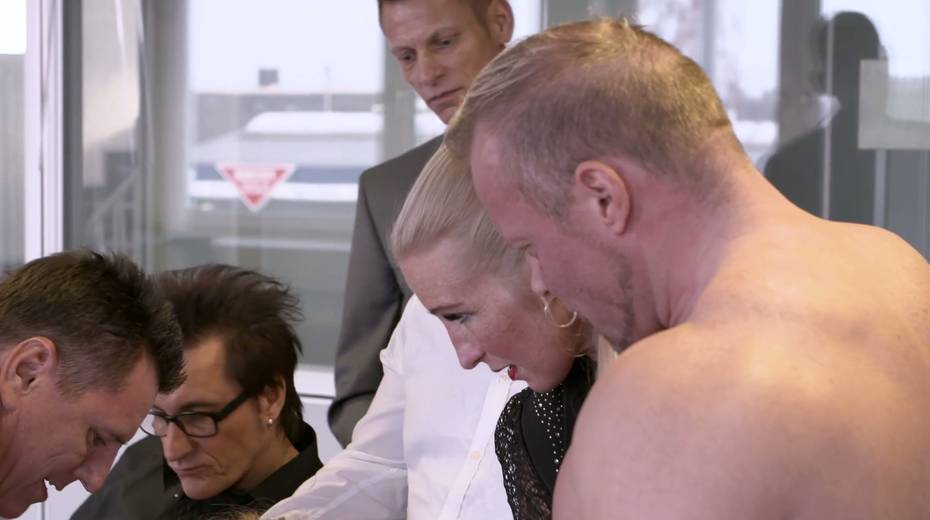 Busty tattooed hooker Mia De Berg is fucked by several brutal studs - 19. pic