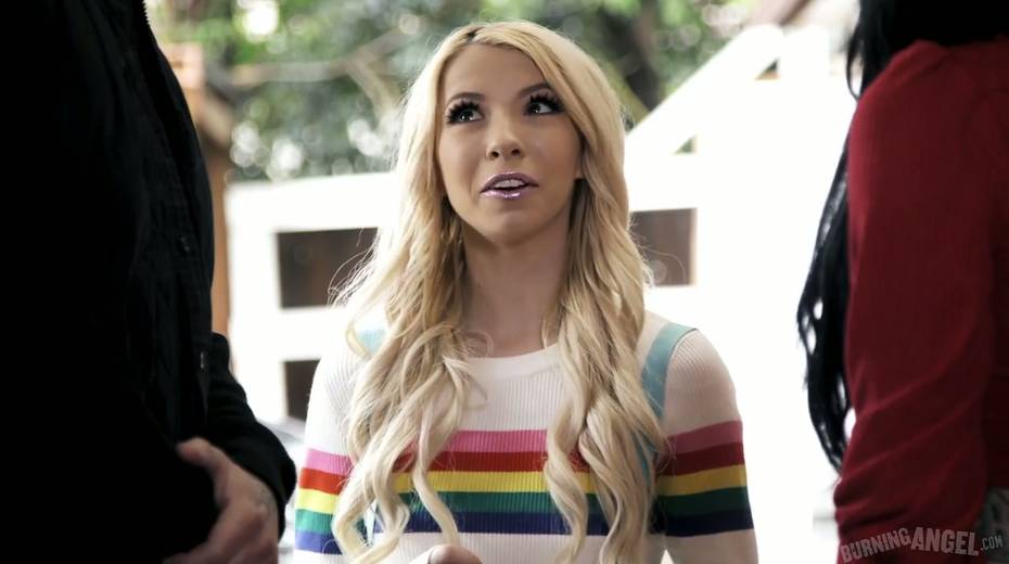 Kinky tattooed couple enjoys fucking pretty hot blonde Kenzie Reeves - 2. pic