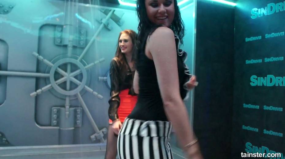 Wet bitches  dance and go wild under the shower in one crazy night club - 2. pic