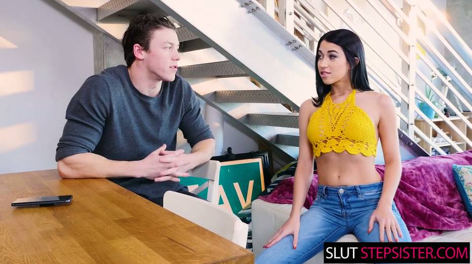 Obsessed with sex stepsister Alex Coal seduces her handsome stepbrother - 2. pic