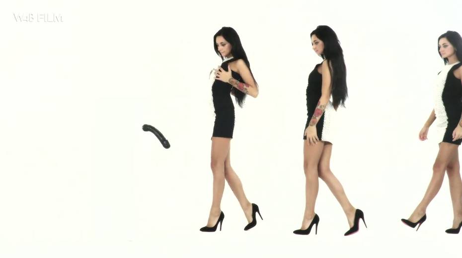 Charming creation Inga is fucking herself with the help of black sex toy - 2. pic