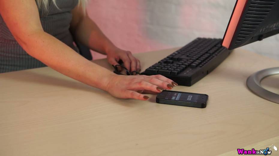 Sexy secretary Sky is stripping right in the office - 6. pic