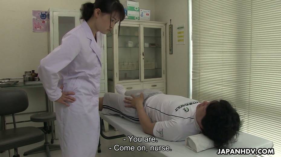 Turned on though shy looking Japanese nurse Sayaka Aishiro gives nice blowjob - 3. pic