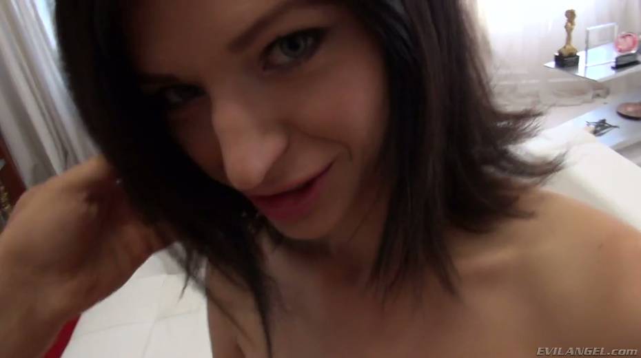 Young brunette Erian swallows meaty dong and gives rimjob - 8. pic