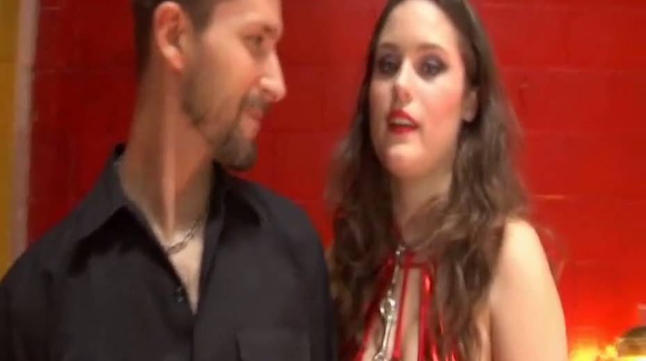 Slutty sex slave in red makes sure she pleases her partner - 3. pic