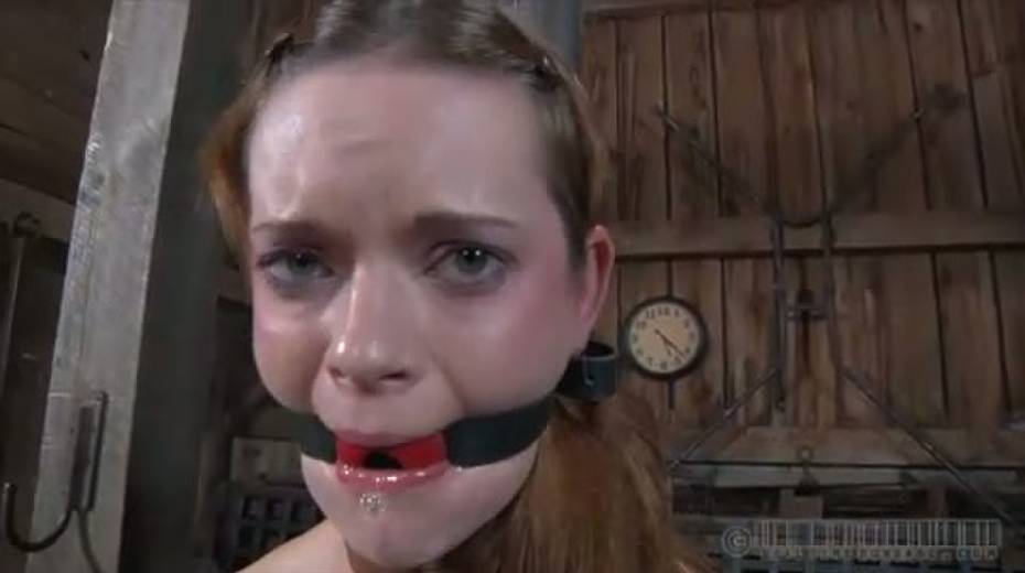 Small tittied red haired sex-slave is restrained before torturing - 9. pic