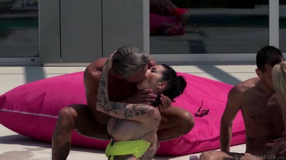 Tattooed bitch and whore Kelly Stafford are fucked by two hot blooded studs - 6. pic