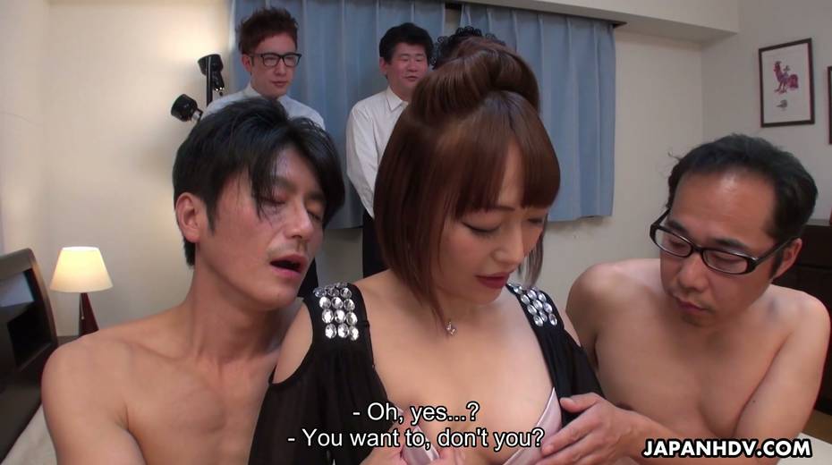 Asian porn model with juicy boobies Yui Ayana tries to satisfy several horny dudes - 5. pic
