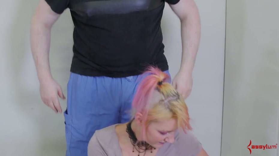 Slutty blonde is fucked in her mouth and anus by two kinky dudes in masks - 3. pic