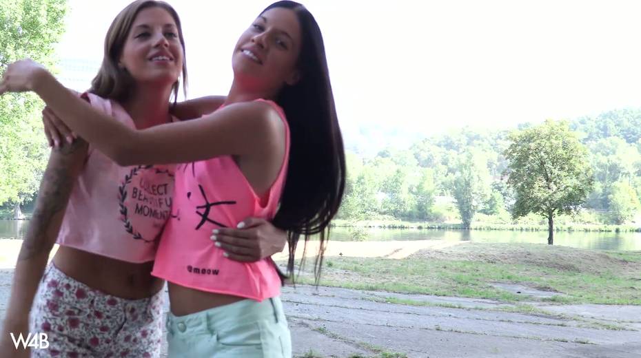 Sweet looking girlfriends are fleshing tits before hot photo session - 14. pic