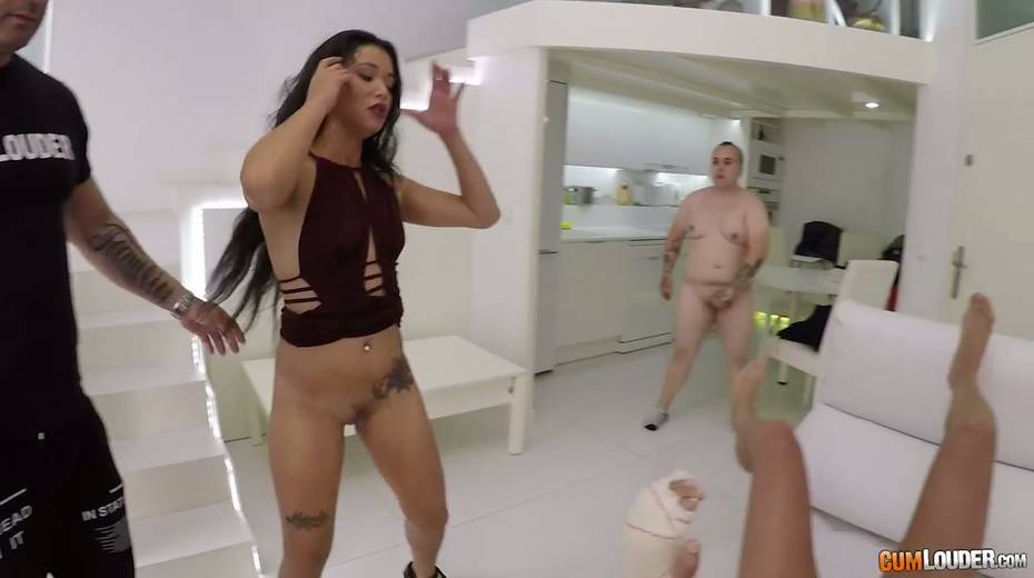 Two nasty chicks from the street take part in crazy gangbang - 13. pic