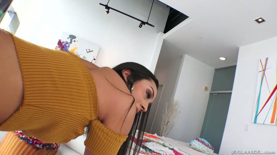 Oiled up anal hole of Lilly Hall is fucked doggy style by one well endowed dude - 6. pic