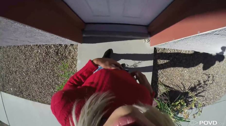 Blond wench Allie Nicole gives a blowjob in the car and gets her muff rammed - 2. pic