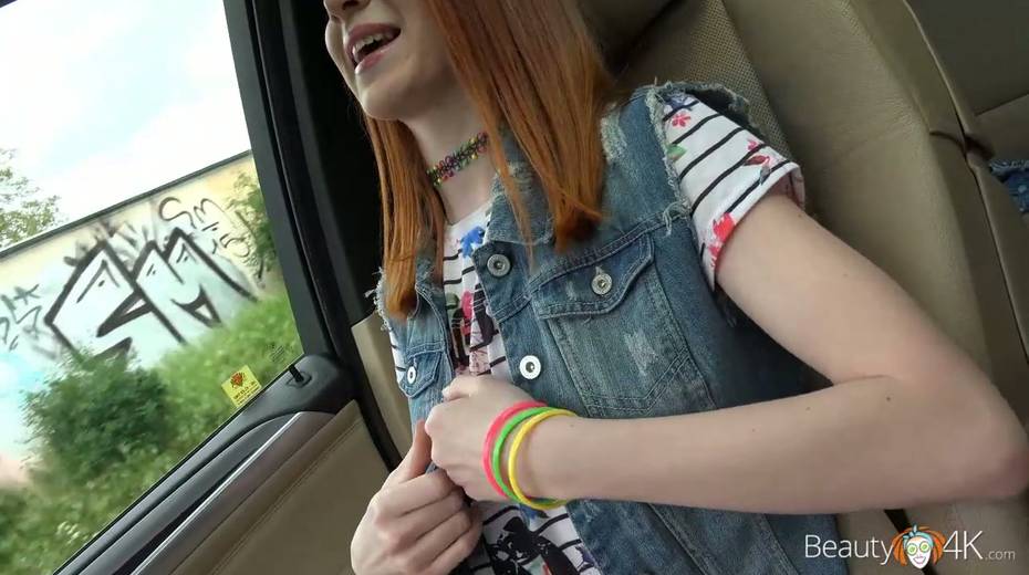 Lovely ginger teen Brianna gives a blowjob in the car and gets laid indoor - 3. pic
