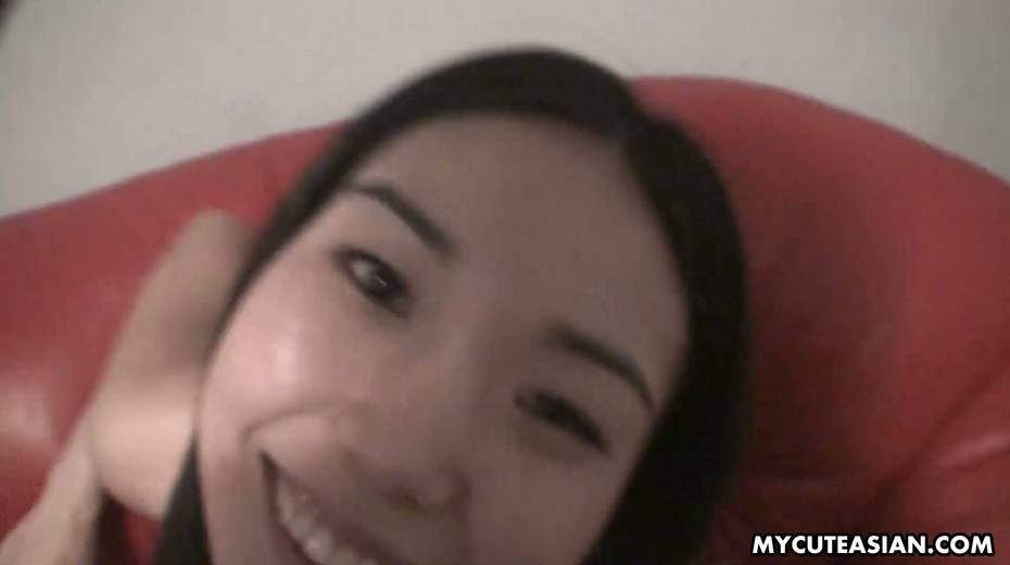Cute Asian gives blowjob and takes messy facial - 5. pic