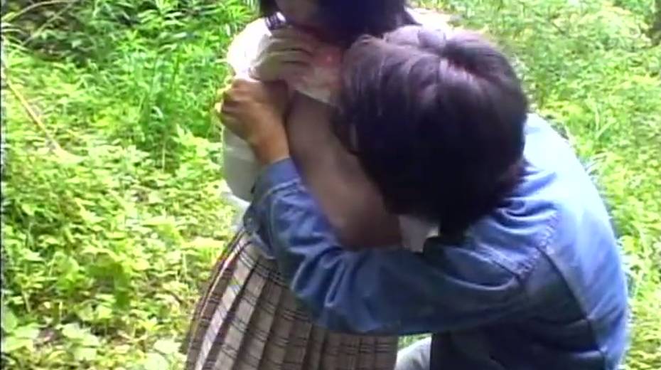 Brutish guy face fucks cute Japanese girl in the middle of the forest - 6. pic