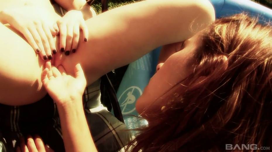 Two nasty chicks are licking each others twats in and an inflatable pool - 9. pic