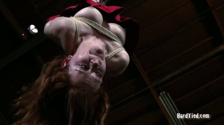 Master fucks her throat in upside down position - 8. pic