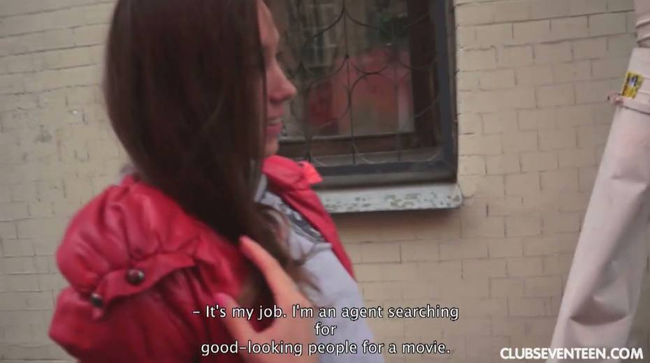 Young Russian brunette Kaitlyn does her best in first casting video - 3. pic