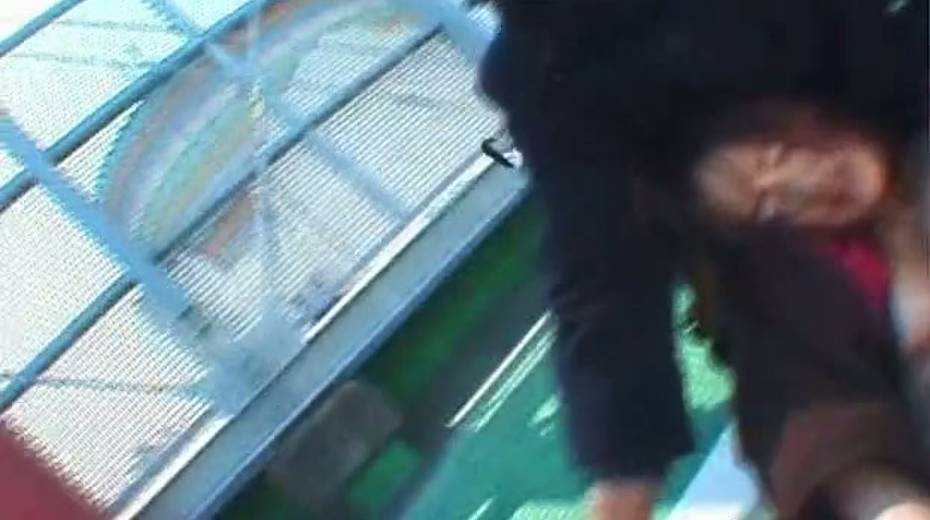Filthy Jap slut Misa Kashiwagi's hairy snatch licked outdoor - 2. pic